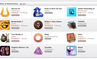 New & Noteworthy Section on the Mac App Store Front Page